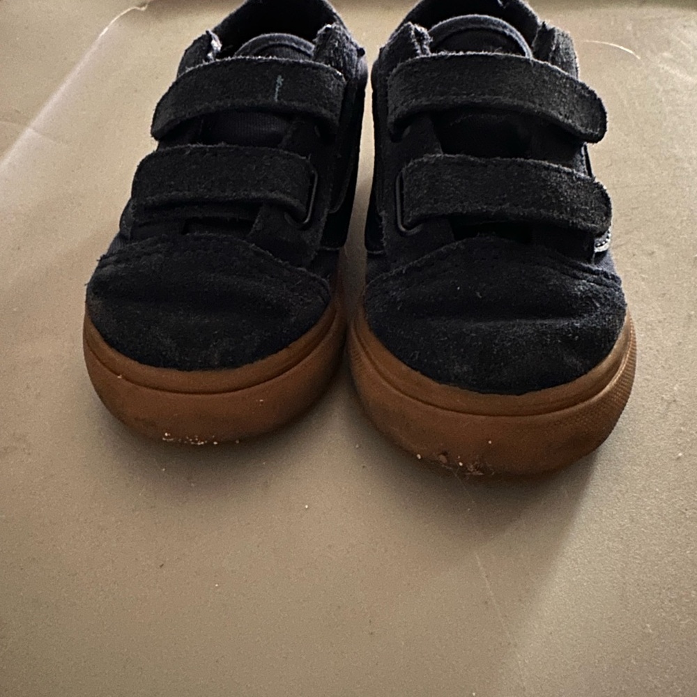Kids Black Velcro Sneakers
